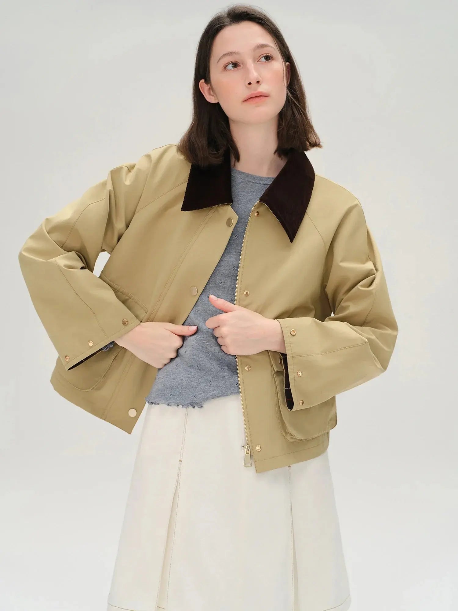 Vintage-Inspired Khaki Trench Coat for Autumn - Loran
