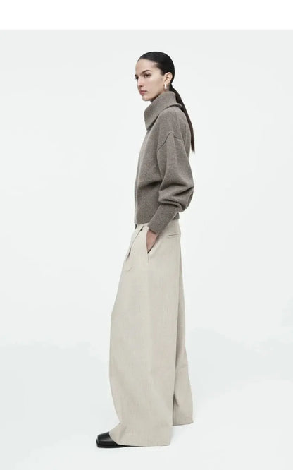 Casual Standard Fit Knitted Jacket with Waist-Cinching Detail LORAN STORE