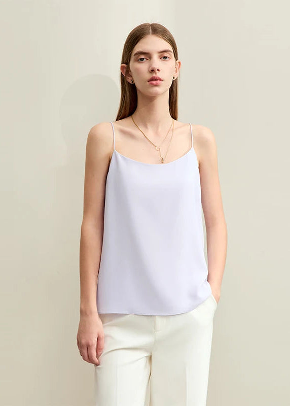 AMII Minimalism Camis For Women 2025 Spring New Commuter Straight Solid Halter Chiffon Female Comfortable Casual Tanks 12411011 Loran