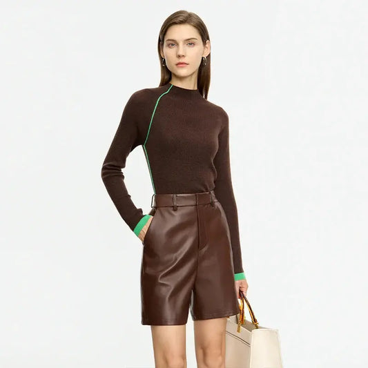 Minimalist Autumn Patchwork Pullover Sweater for Women - Loran