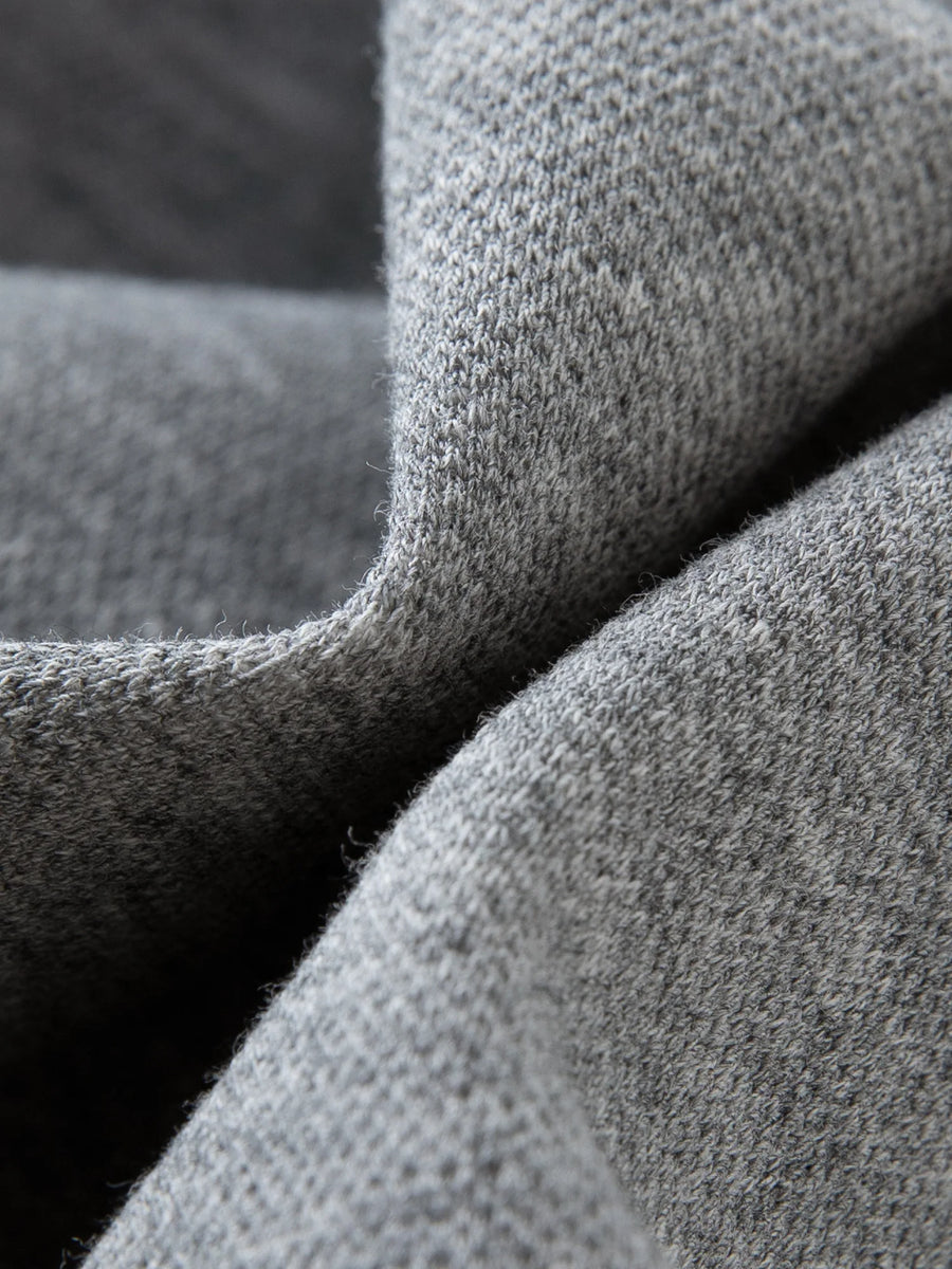 Simple Gray Short-Sleeve Faux Two-Piece Skirt Suit