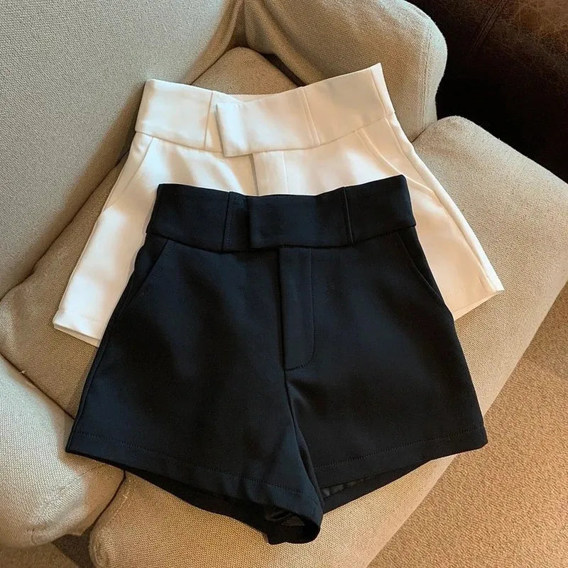 Elegant High Waist A Line Wide Leg Suit Short - 3IN SMART Shop  #