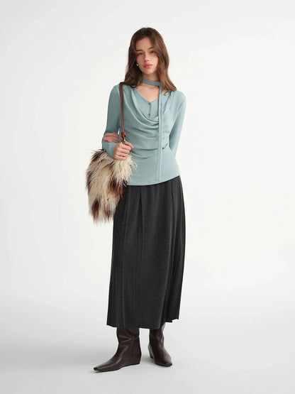 Flattering Mock Two-Piece Layered T-Shirt - Plus Size LORAN STORE
