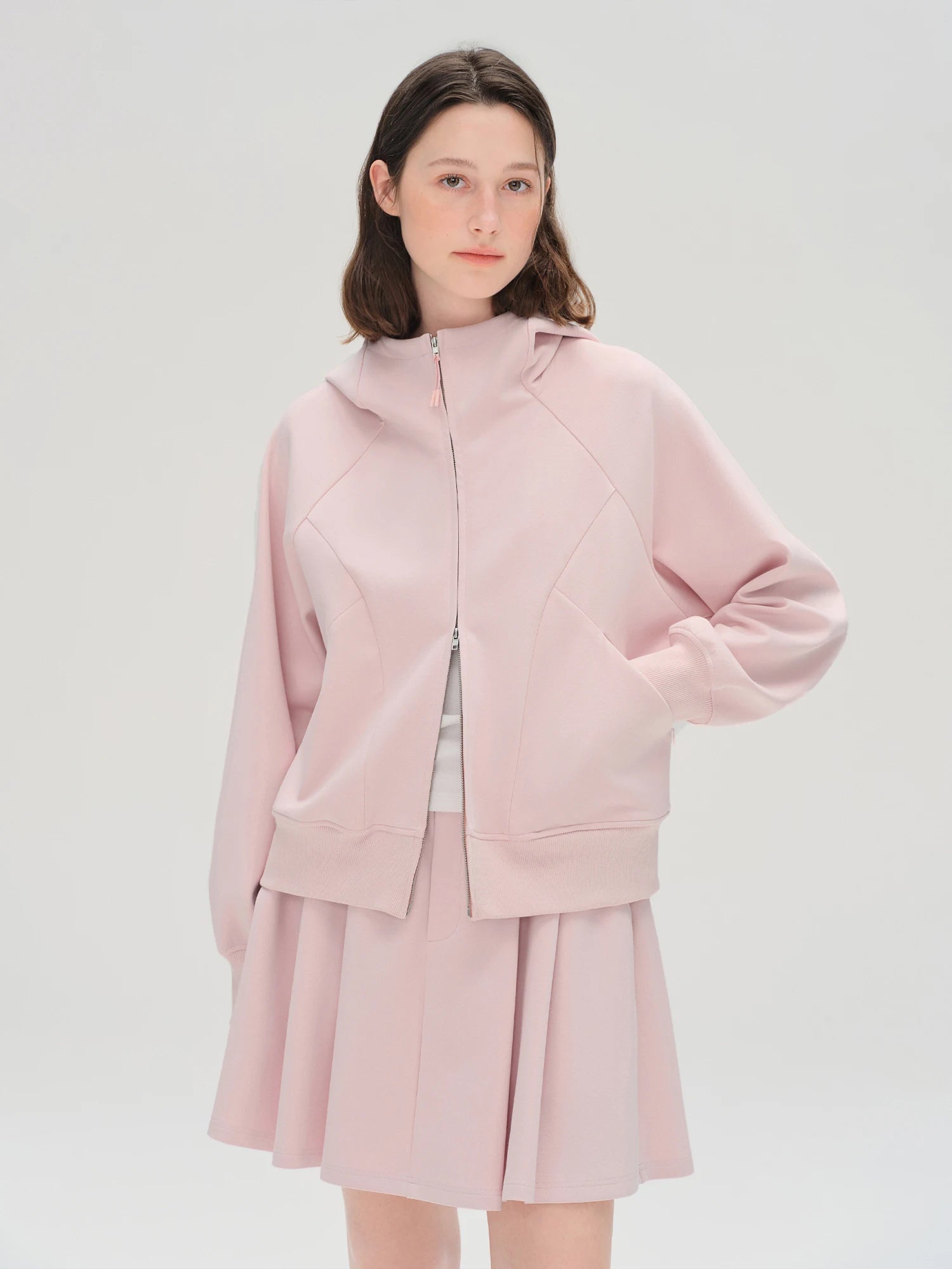 Women's Plus Size Strawberry Milk Hoodie & Skirt Set