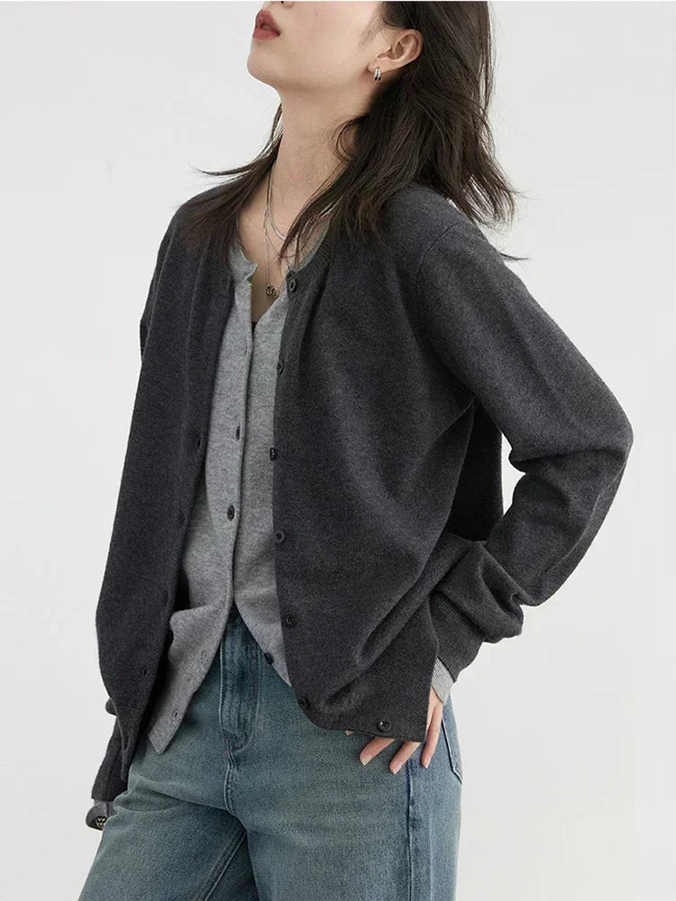 CHIC VEN Women Cardigan Korean O Neck Loose Single Breasted Knitted Sweaters Fashion Female Jumpers Clothing Autumn 2025 Loran