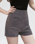 Sparkly Black High-Waist Diamond Shorts