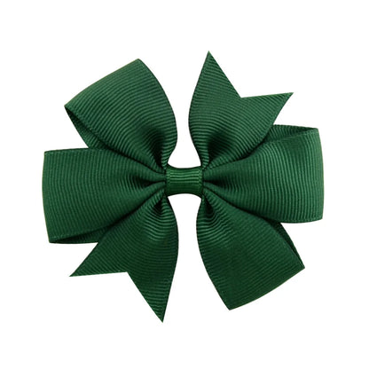 Solid Color Grosgrain Ribbon Hair Bow Clips for Girls