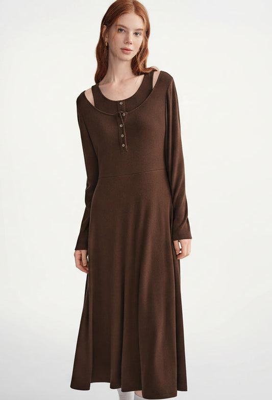 Women’s Retro 2-Piece Slim Fit Winter Dress Loran