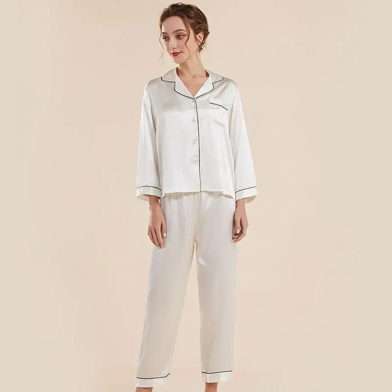 Women’s Real Silk Pajama Set Luxury Home Set Loran