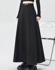 High-Waist A-Line Pleated Midi Skirt with Tie Belt