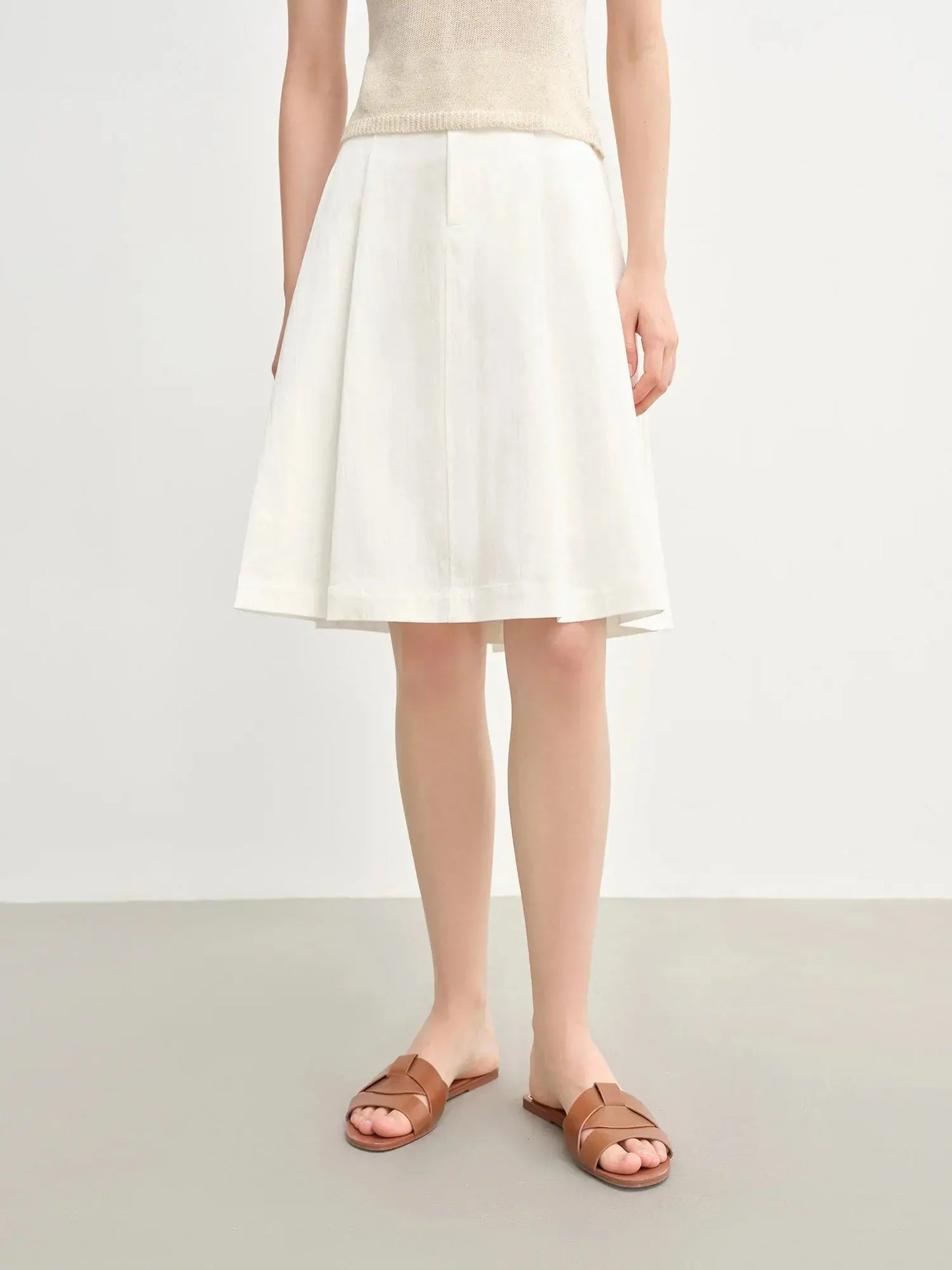 Chic French Style Pleated Mini Skirt - Loran