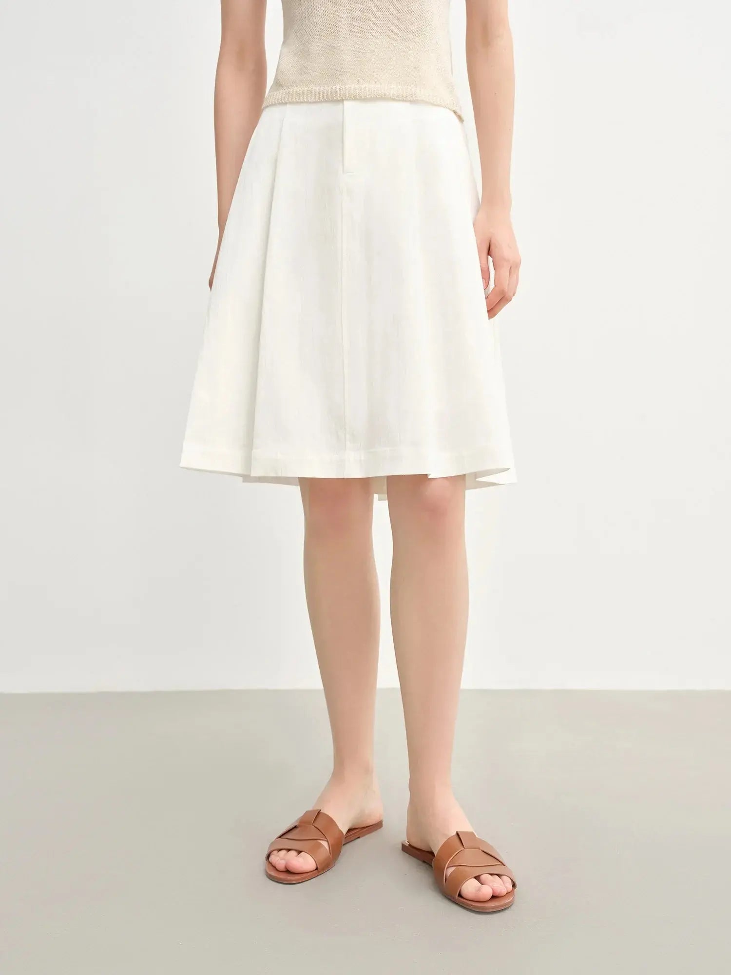 Chic French Style Pleated Mini Skirt - Loran
