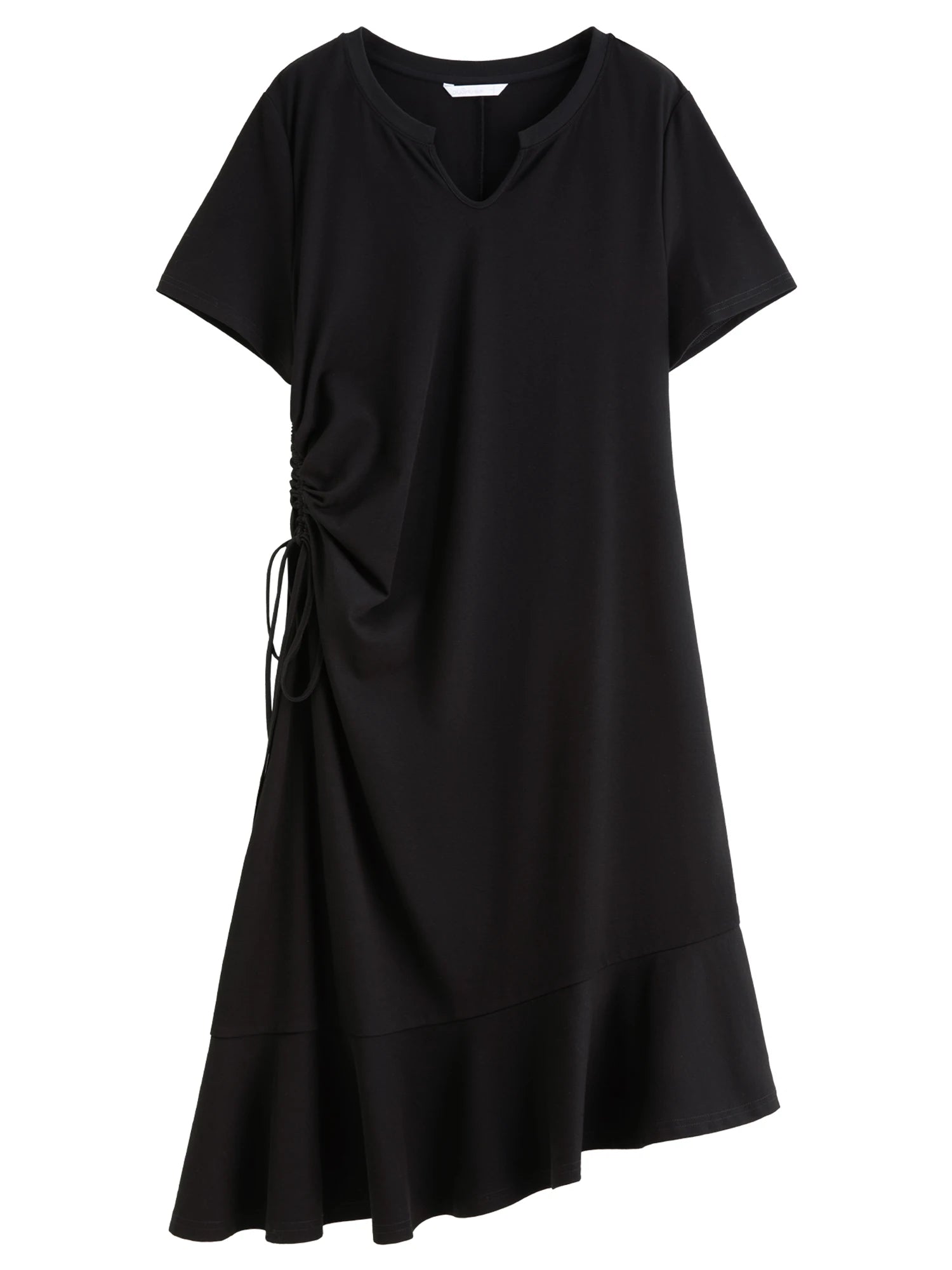 Drawstring A-Line Midi Dress Casual Summer Elegance Loran