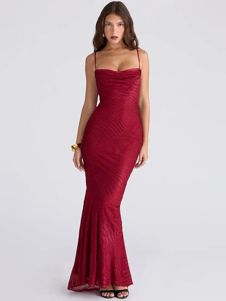 Elegant Sleeveless Fishtail Evening Dress - Loran