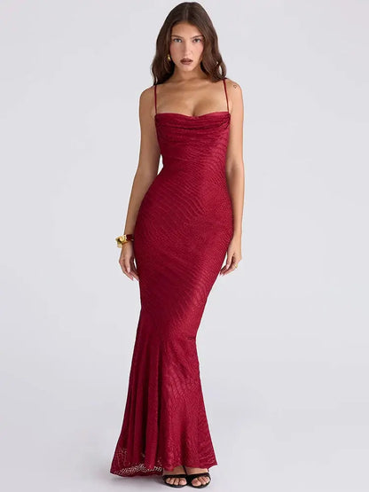 Elegant Sleeveless Fishtail Evening Dress - Loran