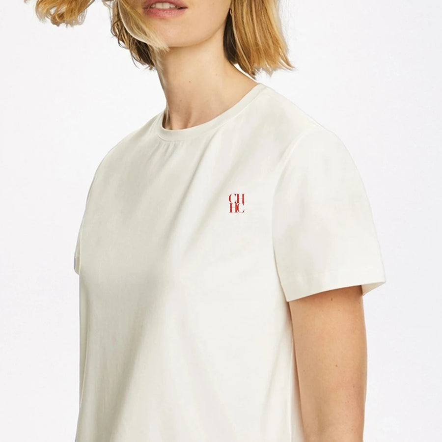 Short Sleeve Casual White Tee