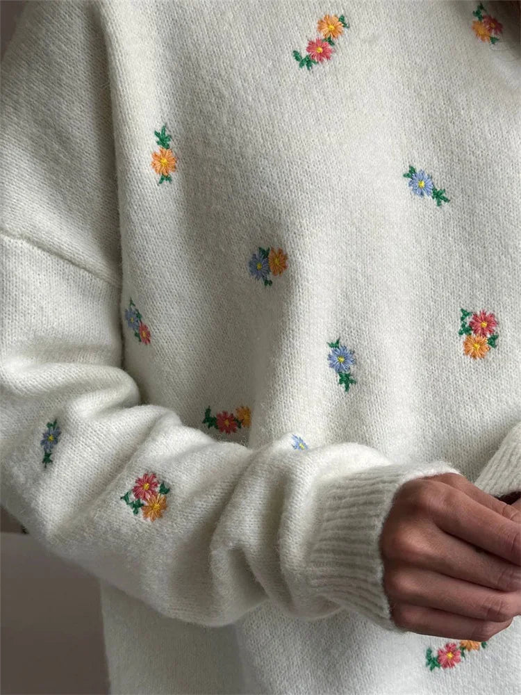 Autumn Printed Knitwear Top for Women