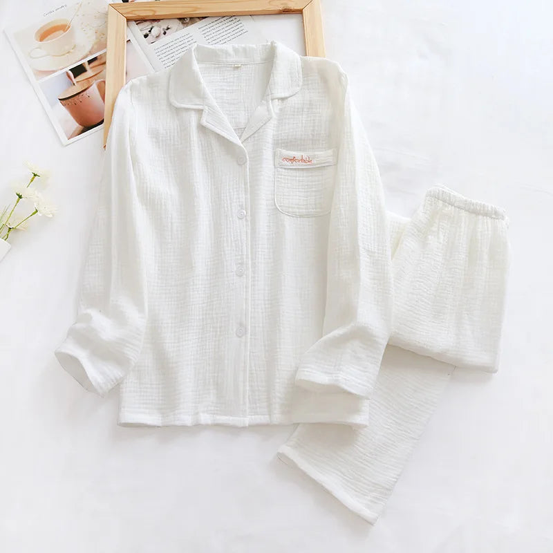 Couple's Pure Cotton Crepe Pajama Set Loran
