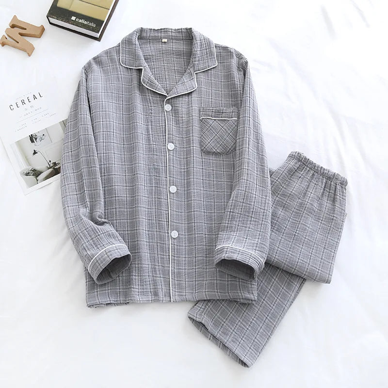 Couple's Pure Cotton Crepe Pajama Set Loran