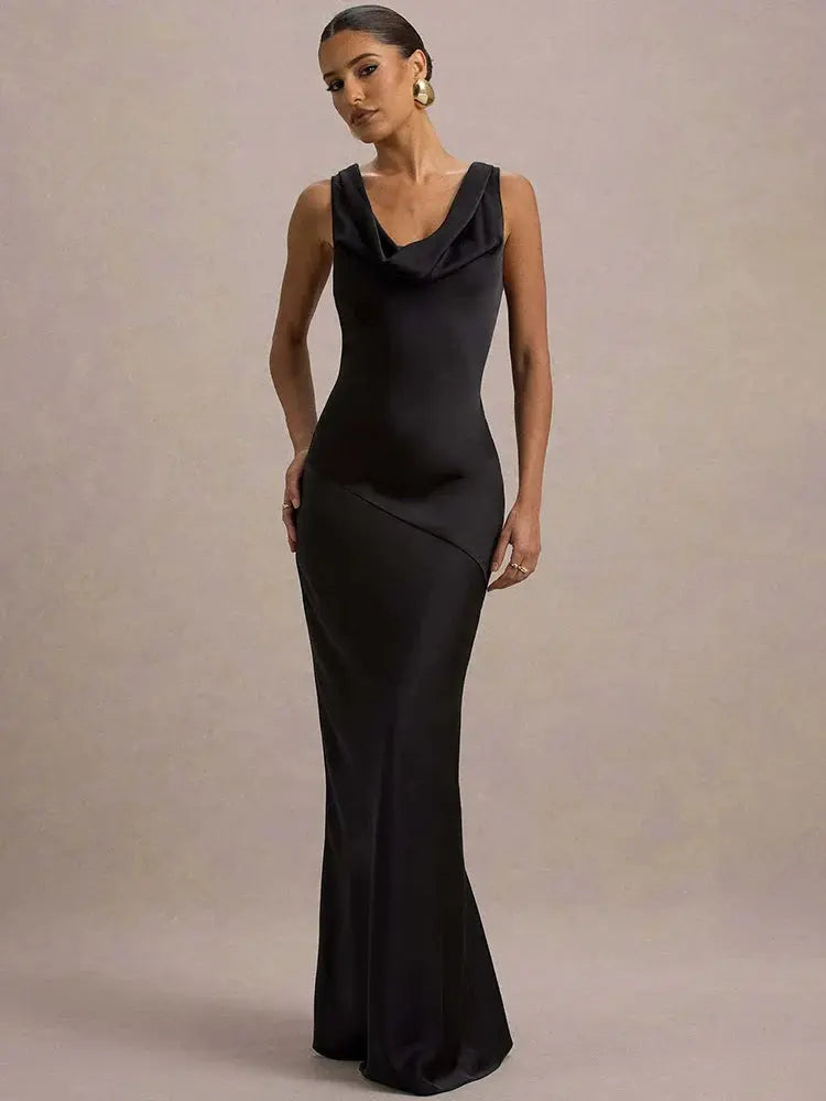 Sleeveless Lace-Up Backless Party Gown - Loran