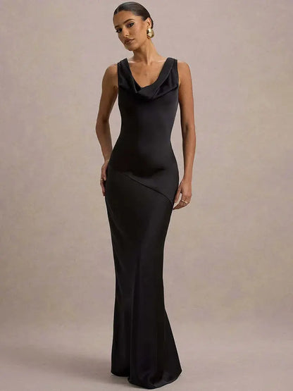 Sleeveless Lace-Up Backless Party Gown - Loran