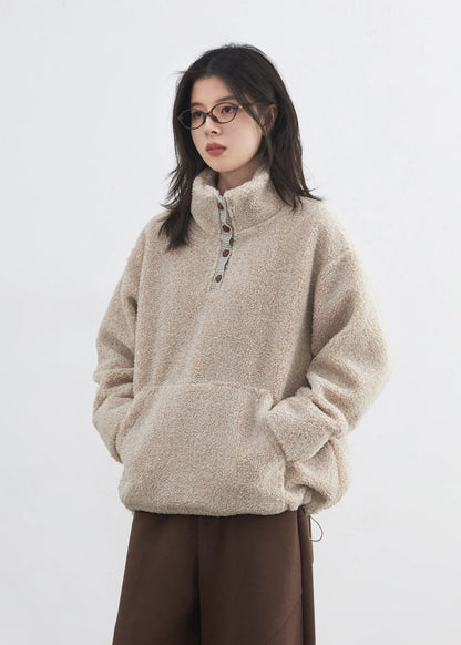 Women’s Plush Plaid Patchwork Hoodie Autumn Pullover Loran