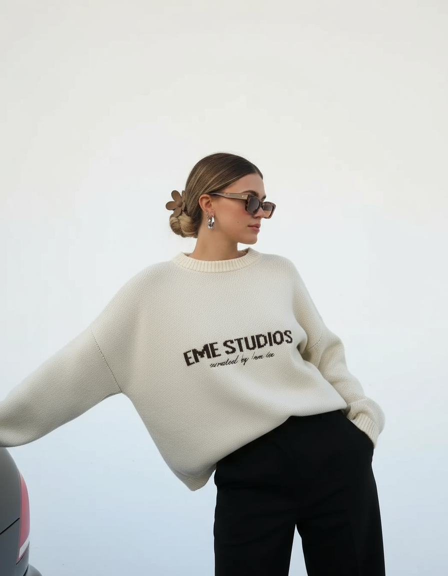 Elegant Loose-Fit Yellow Pullover Sweater for Autumn