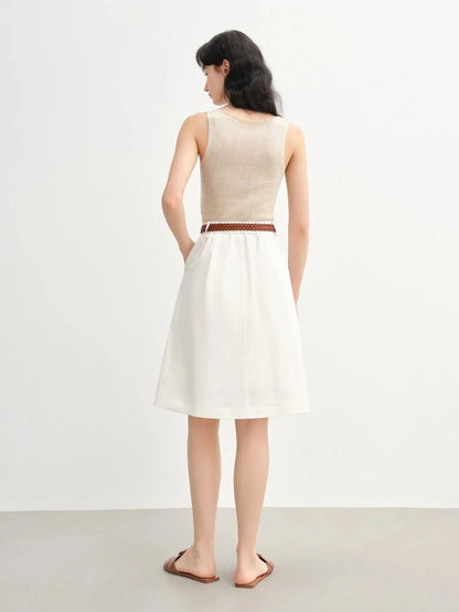Chic French Style Pleated Mini Skirt - Loran