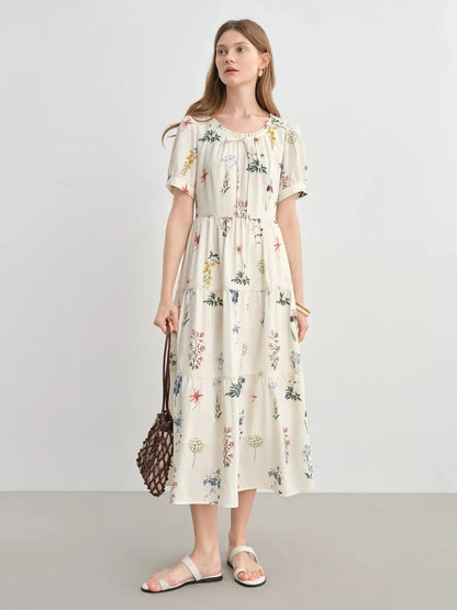 Plus-Size Summer Floral Midi Dress LORAN STORE