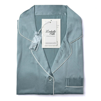 Real Mulberry Silk Pajama Set: Short Sleeve & Shorts Loran