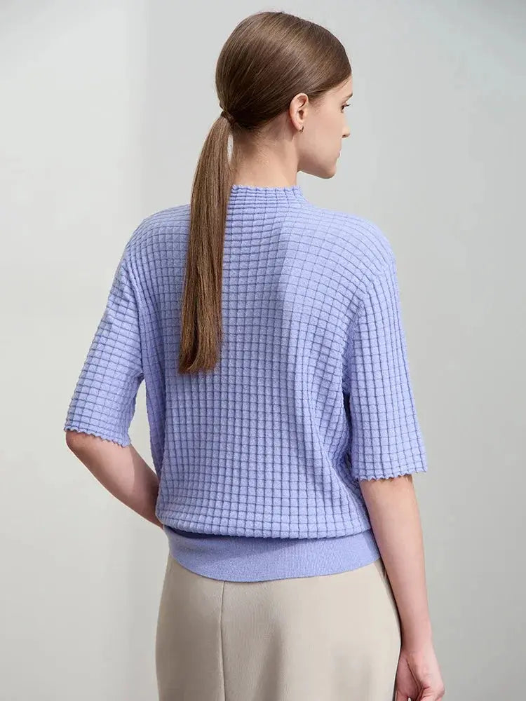 Elegant Mock Neck Slim Knit Sweater - Loran