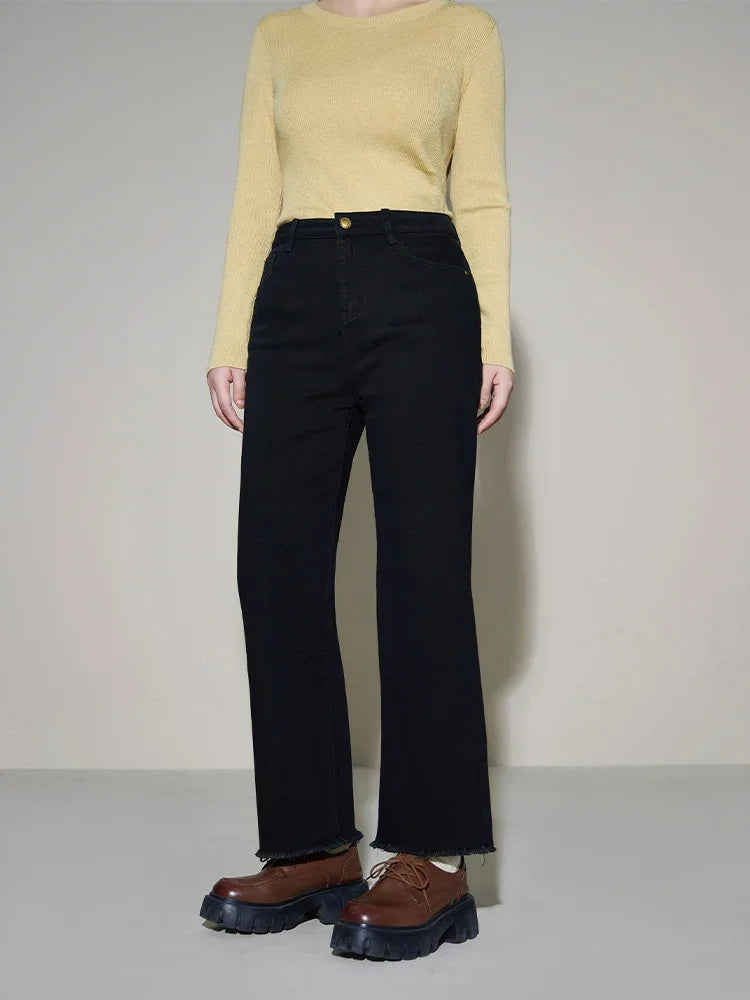Women’s High Waist Fleece-Lined Winter Jeans Loran