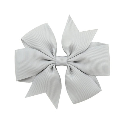 Solid Color Grosgrain Ribbon Hair Bow Clips for Girls