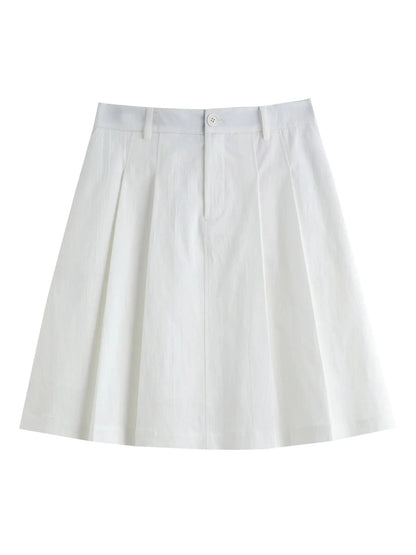 Chic French Style Pleated Mini Skirt - Loran