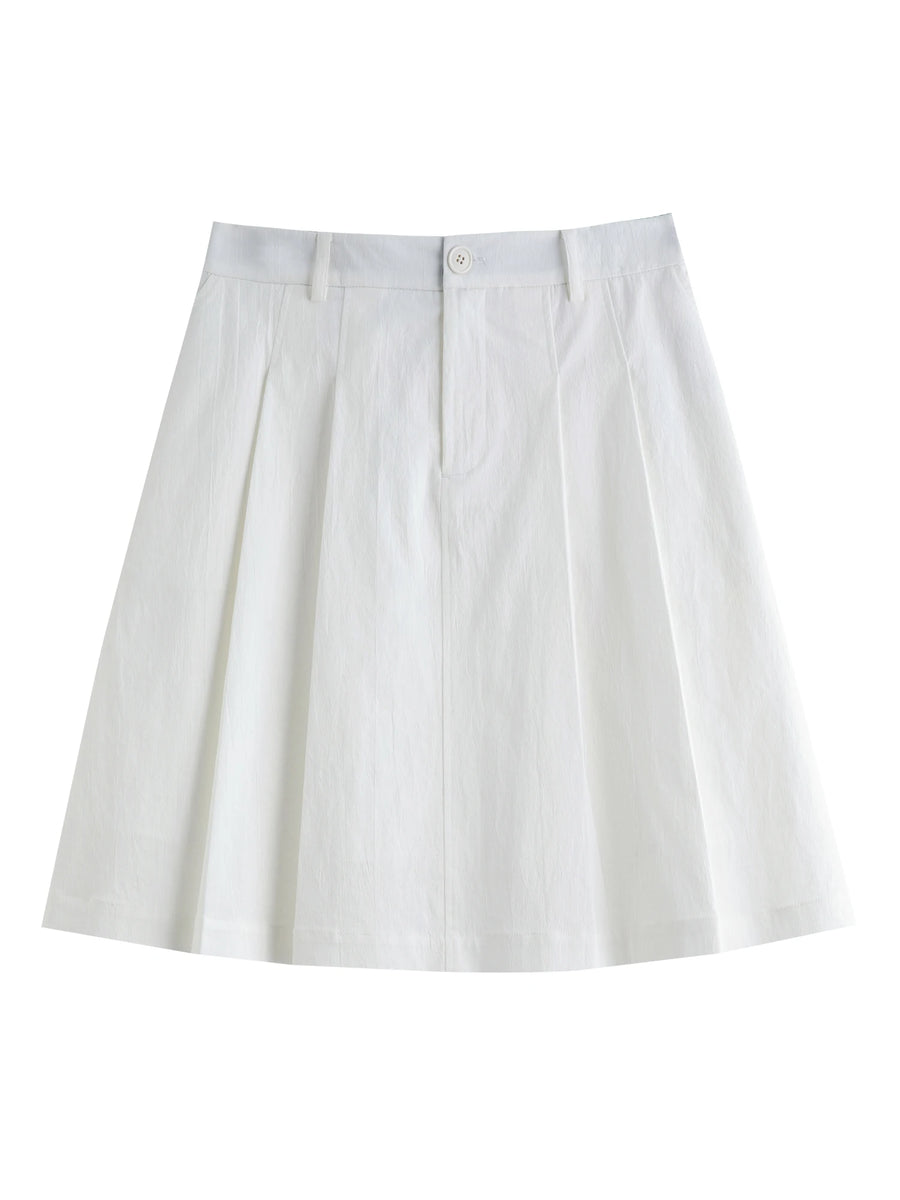 Chic French Style Pleated Mini Skirt