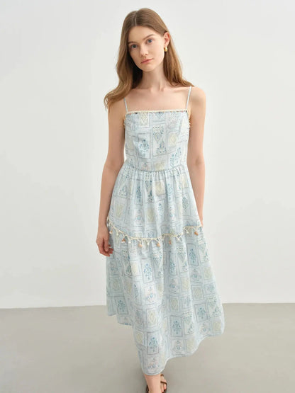 Playful Suspender Dress & Denim Jacket Set for Summer Travel LORAN STORE