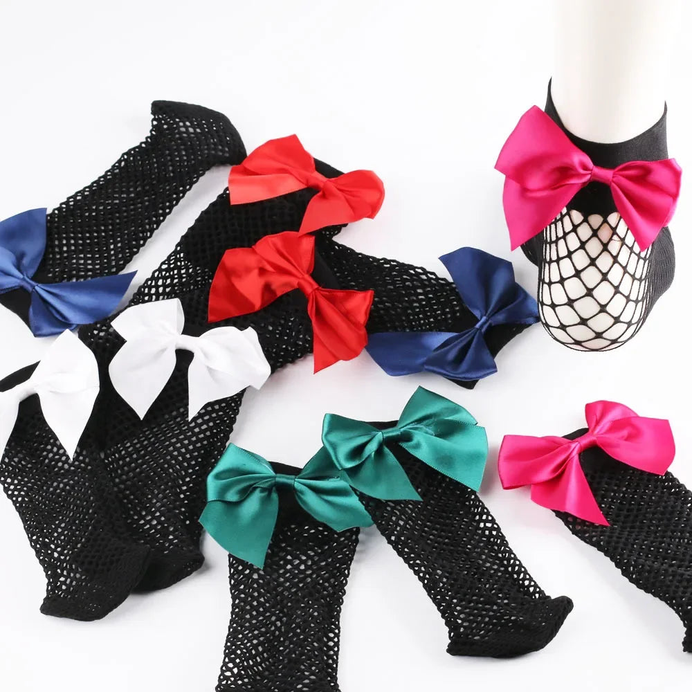 Chic Harajuku Bow Fishnet Socks Lolita Style