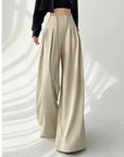 Lace-Up High-Waist Wide-Leg Trousers