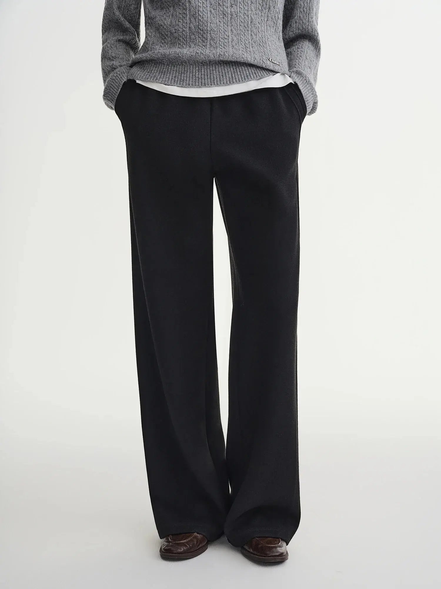 Plus Size Relaxed Wide-Leg Elastic Pants - Loran