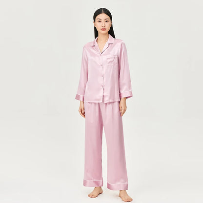 Women’s Mulberry Silk Pajama Set Long Sleeve Loungewear Loran