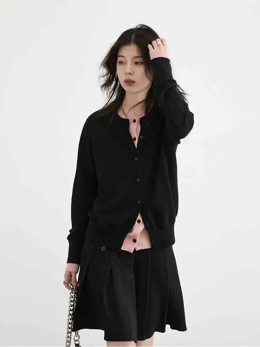CHIC VEN Women Cardigan Korean O Neck Loose Single Breasted Knitted Sweaters Fashion Female Jumpers Clothing Autumn 2025 Loran