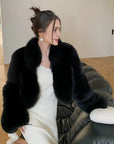 Natural Fox Fur Coat: Short, Wild, & Young Catwalk Style