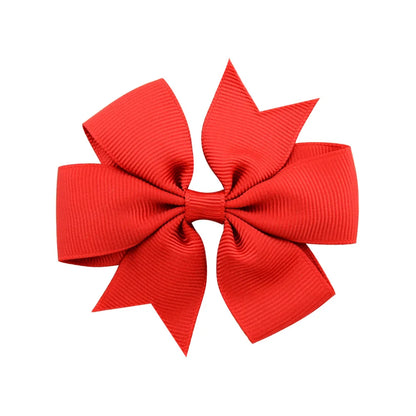 Solid Color Grosgrain Ribbon Hair Bow Clips for Girls