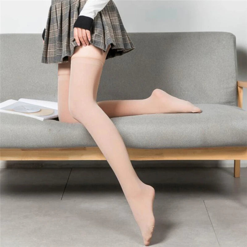 Black & White Striped Thigh High Socks for Women
