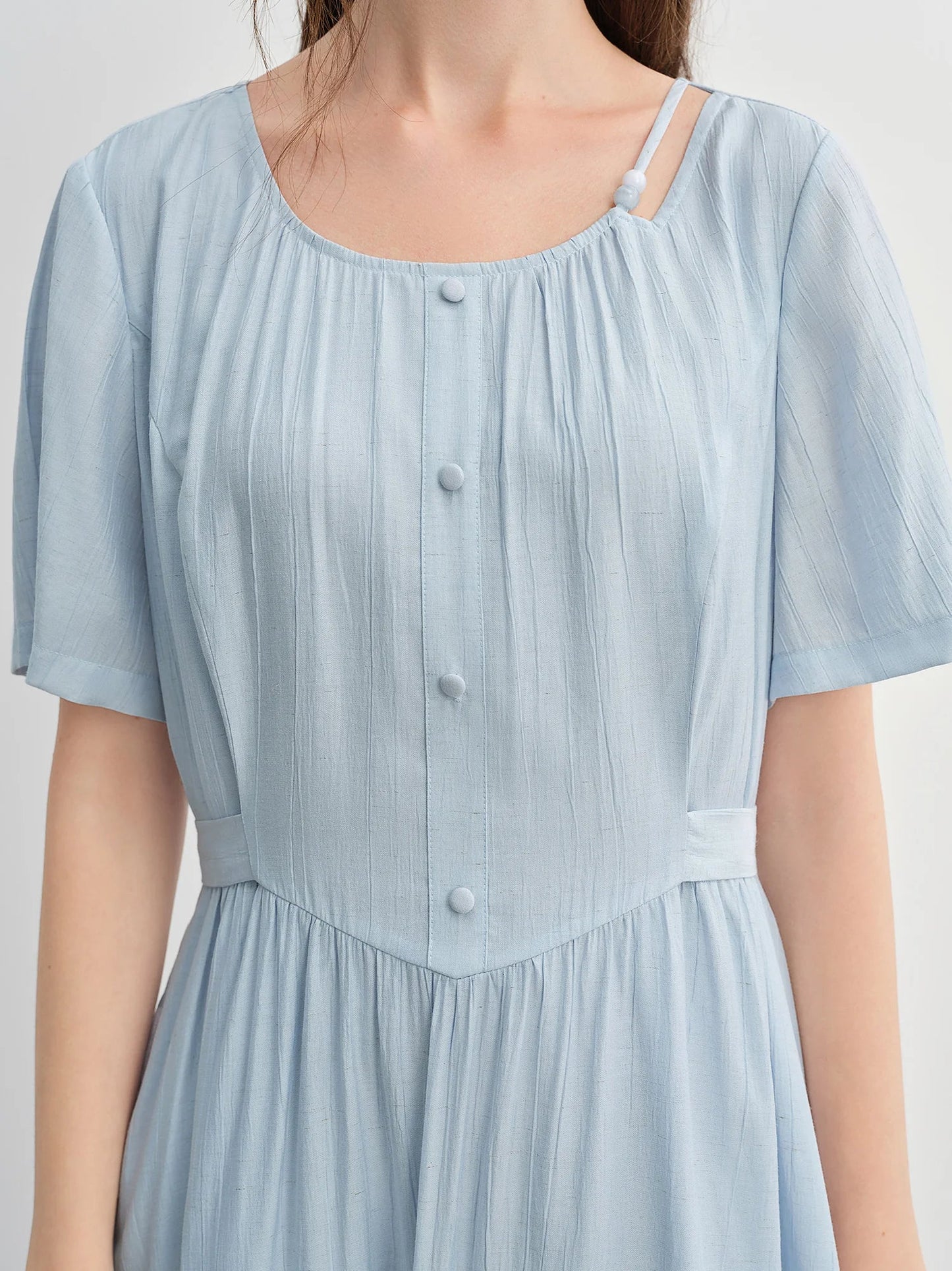 Summer Beaded Midi Dress Slim Fit Commuter Style Loran