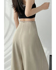 Lace-Up High-Waist Wide-Leg Trousers