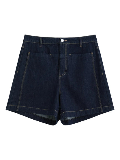 High-Waist Plus-Size Denim Shorts for Summer - Loran