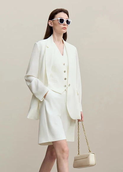 Amii Women's Blazer 2026 Spring New Commuter Flip-neck Suit Loose Single Button Jacket Medium And Long With Sashes Top 12621051 Loran