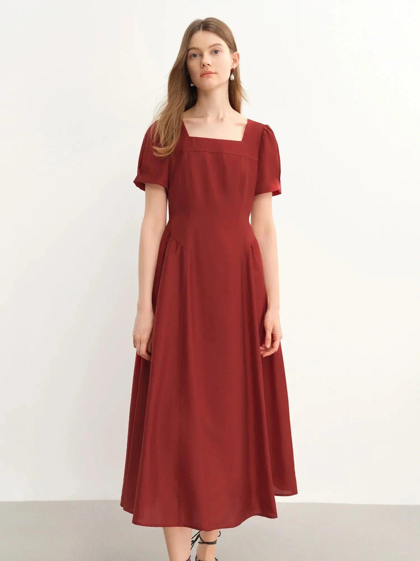 Luxe French Square Neckline Midi LORAN STORE