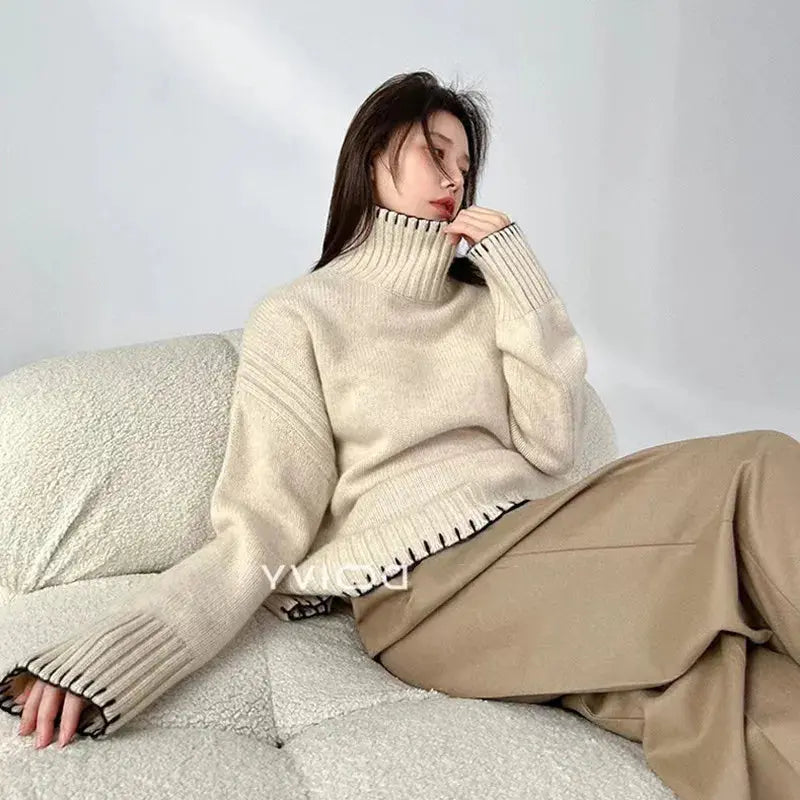 Luxurious Cashmere & Wool Turtleneck Sweater - Loran